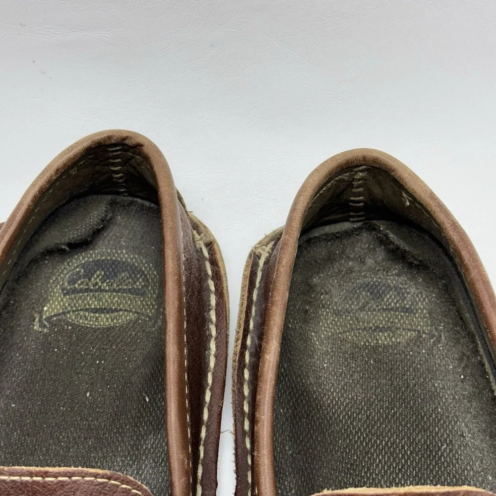 Cabelas Mens Leather Tassel Driving Moccasins Loafers Brown 9.5 D Slip On